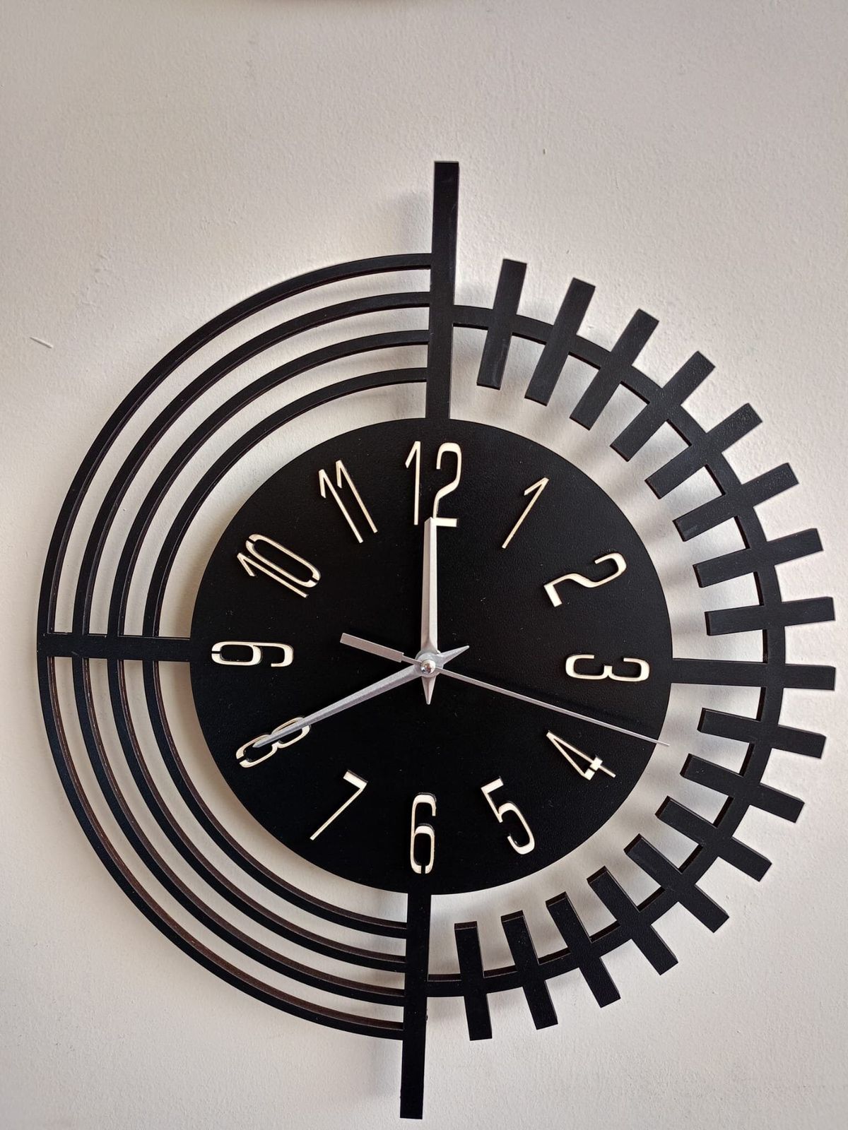 Modern Black MDF Wall Clock | Wall Decor